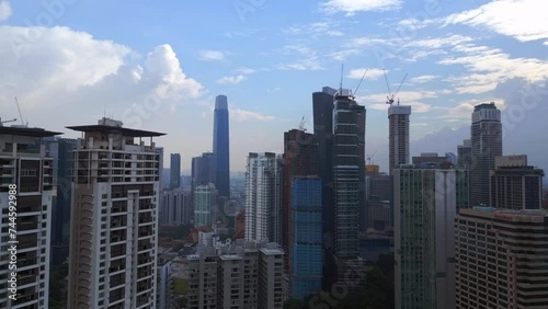 Wallpaper Mural modern city skyscraper Kuala Lumpur malaysia Smooth aerial top view flight drone Torontodigital.ca