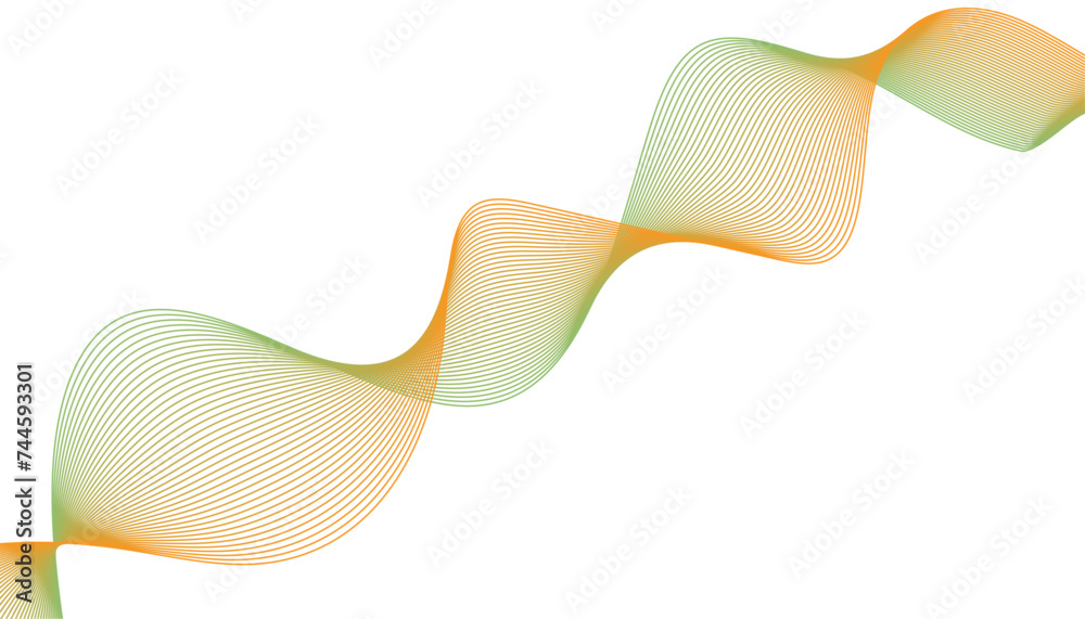 Fototapeta premium Abstract wave element for design. Digital frequency track equalizer. Stylized line art background. Vector illustration.