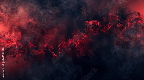 Intense Flames and Smoke in Vivid Red and Black Hues Background