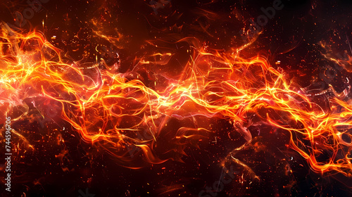Fiery Digital Artwork of Abstract Flames