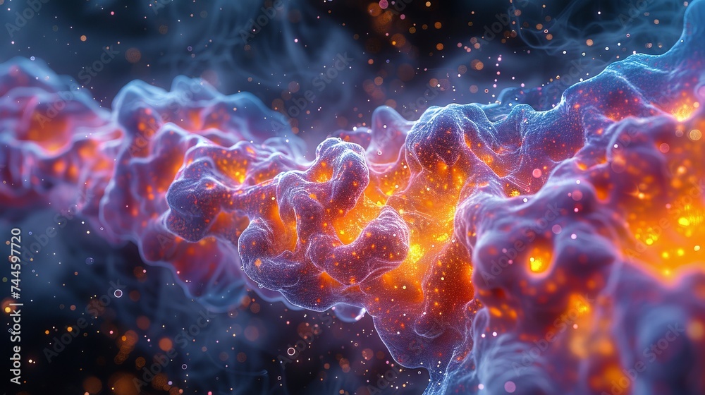 Microscopic bacteria morphing into cosmic patterns illustrating the universe within Microscopic bacteria morphing into cosmic patterns illustrating the universe within