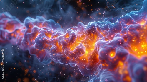 Microscopic bacteria morphing into cosmic patterns illustrating the universe within