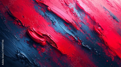 Vibrant Red and Blue Brush Strokes Texture