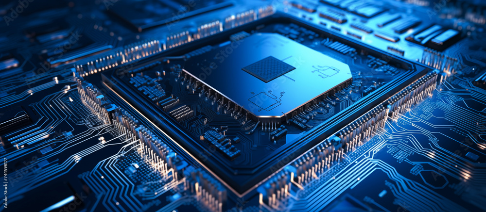 microchip semiconductor technology futuristic background