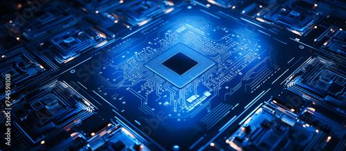 microchip semiconductor technology futuristic background photo