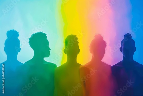 LGBTQ Pride platoon. Rainbow dove gray colorful clutter diversity Flag. Gradient motley colored online freedom LGBT rights parade festival lgbtq+ legal services diverse gender illustration