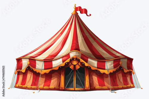 Big Circus Tent. Raster Illustration Isolated on white