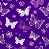 Flowers and butterflies of various colors (tiles, tablecloths, stickers, handkerchiefs, wallpaper, stamps) 다양한색상의 꽃 과 나비 (타일,식탁보,스티커,손수건,벽지, 도장) Generative AI
