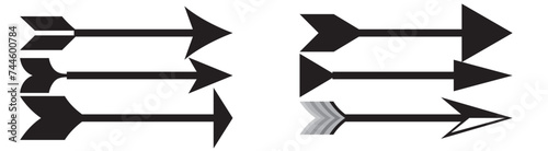 Vector arrow archer warrior weapon target indian feather hunt longbow symbol archery arrow medieval icon.