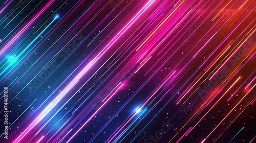 Neon Glow of Pink and Blue Lights in Abstract Pattern