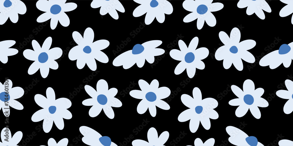 Vector hand drawn flowers. Seamless pattern for textile design, wallpaper, stationery, home decor, packaging, background, art and crafts.