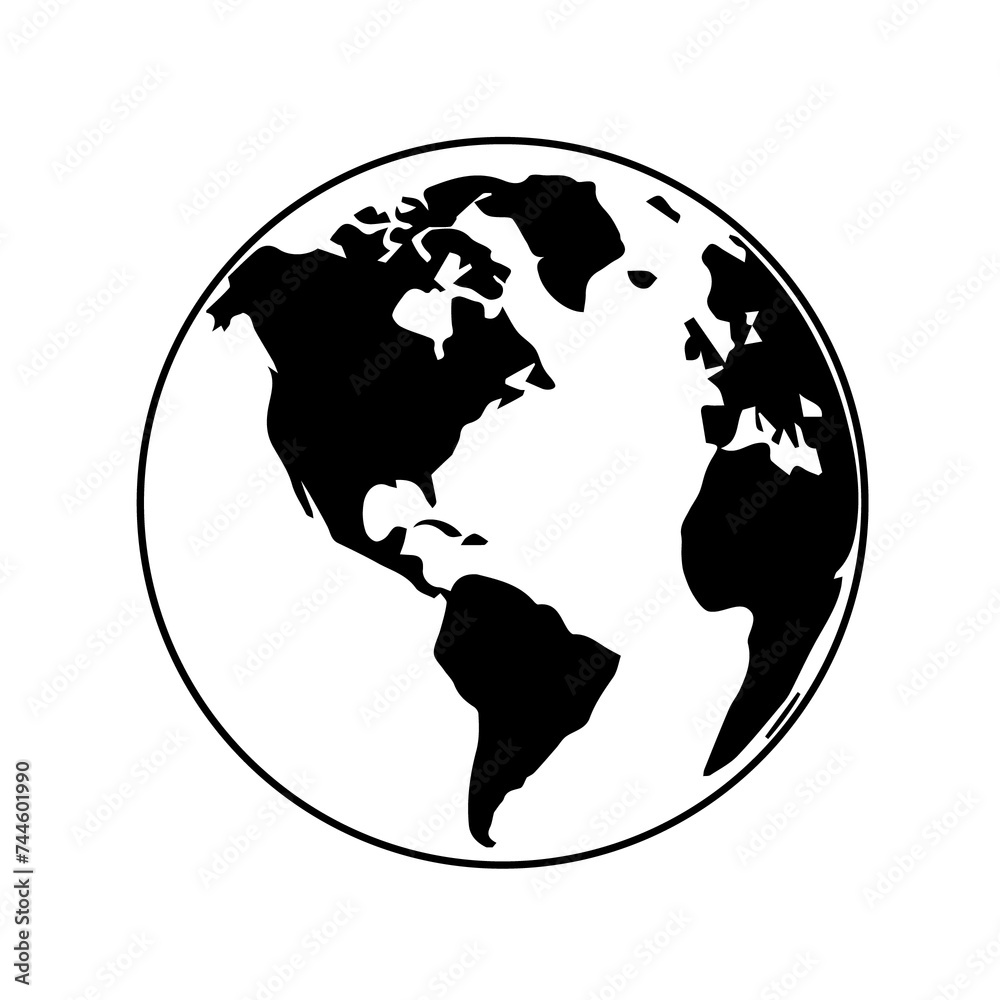 Globe earth vector illustration isolated on white background. classic modern diseign
