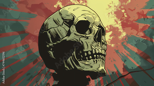 vintage skull art illustration background