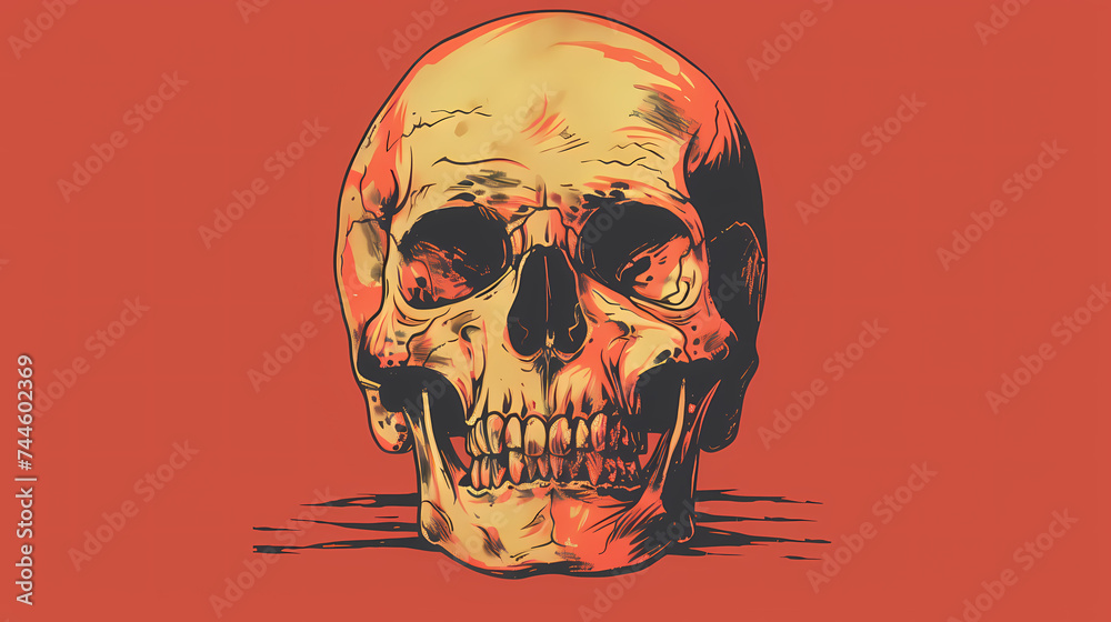 vintage skull art illustration background