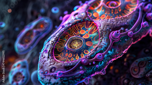 Microscopic Marvels: The Intricacies of Mitochondria. Generative AI photo