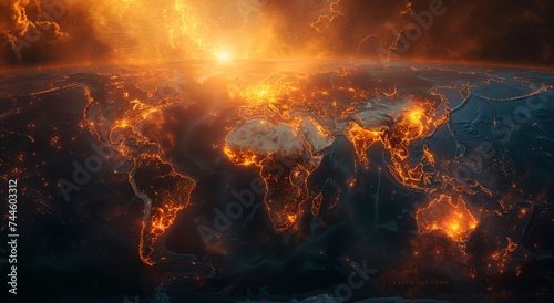 A fiery world unfolds before your eyes, as the earth erupts with a violent explosion of heat and nature's wrath