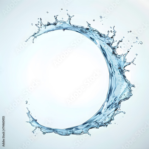 円を描く青く輝く水のスプラッシュ：自然の美しさ.