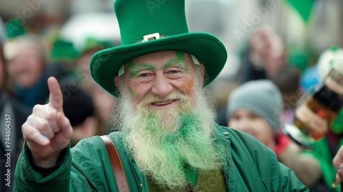 St Patrick's Day Celebration older man with beard.