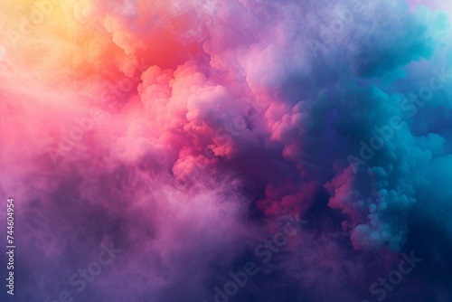 Abstract heavy multicolor cloud of haze photo