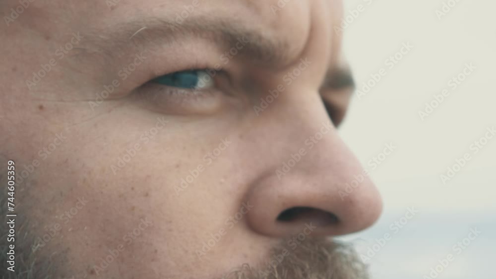 Bearded Man's Side Gaze, Lost in a Sea of Sorrowful Thoughts Bearded Man's Side Gaze, Lost in a Sea of Sorrowful Thoughts