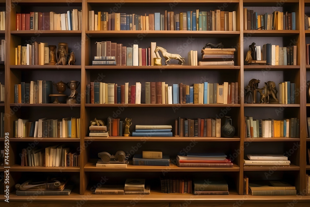 library shelves with books library shelves with books