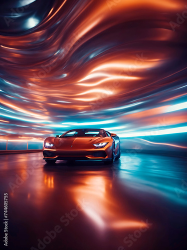 fast moving car on the road © Sahnaj