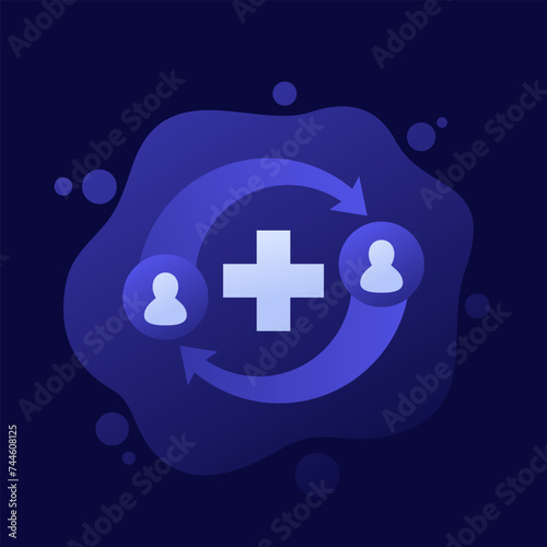 Medical referrals icon, vector design