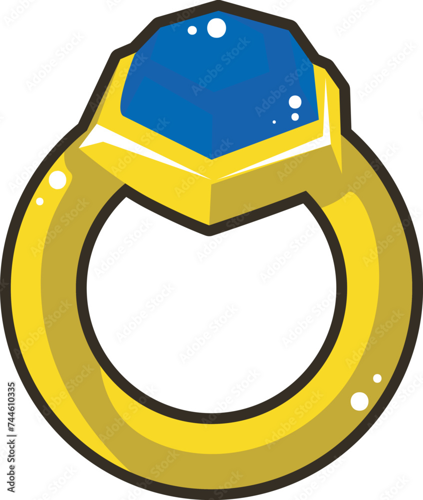 Gold Diamond Ring icons. Blue diamond ring elements for game prize ...
