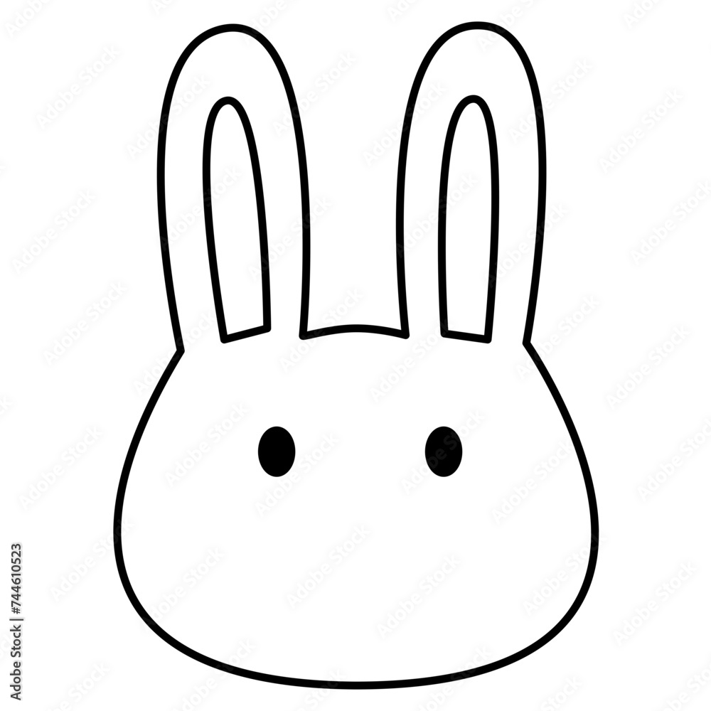 Cute face bunny icon with outline. Happy easter. Vector and illustration. Ready to use. Easy to customize. Cute face bunny icon with outline. Happy easter. Vector and illustration. Ready to use. Easy to customize.