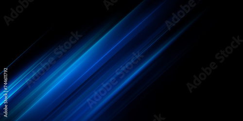 Illustration of light ray, stripe line with blue light, speed motion background 