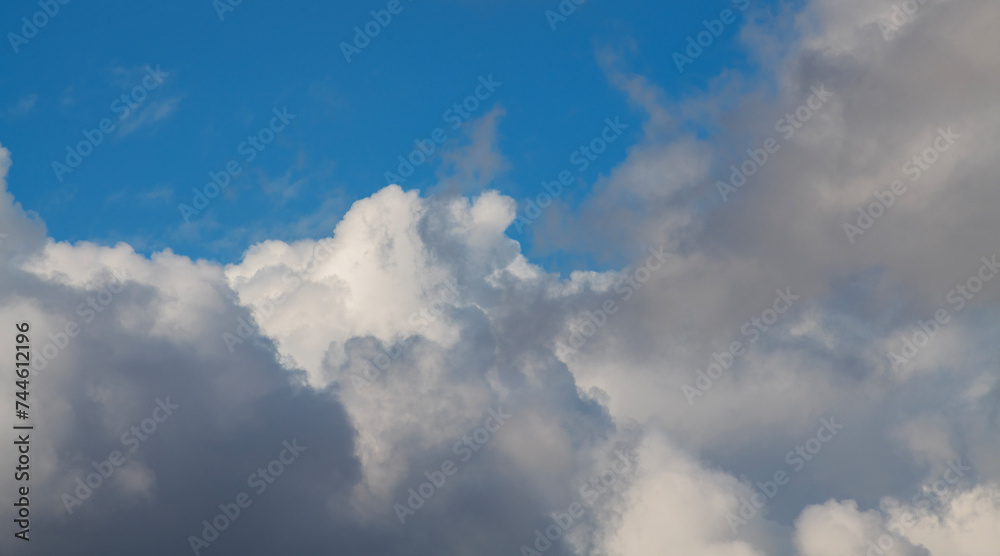 Beautiful bright blue sky with fluffy white clouds. Beautiful bright blue sky with fluffy white clouds.