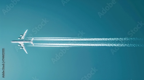 Airplane In Clear Blue Sky