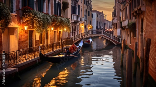A view of a canal in Venice  Italy