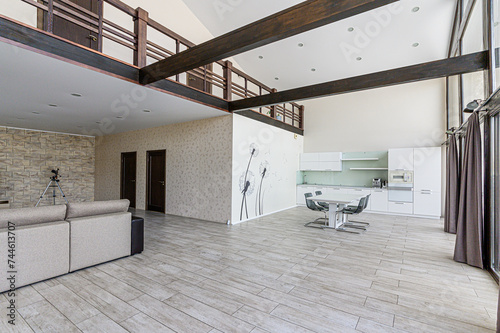 interior kitchen and dining room, refectory area, cooking equipment, table furniture, stove