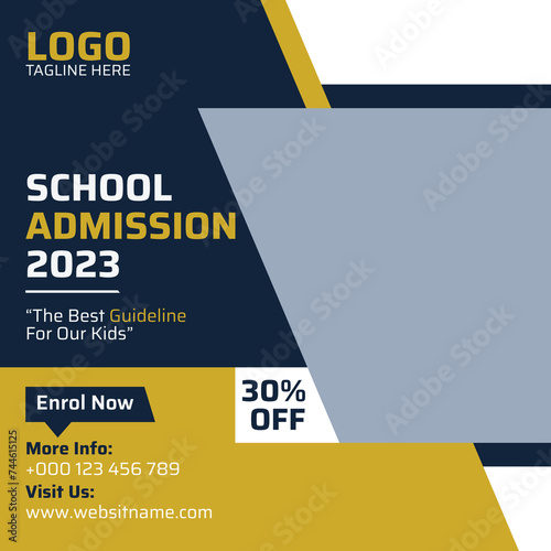designs for web banners and social media posts promoting school admissions