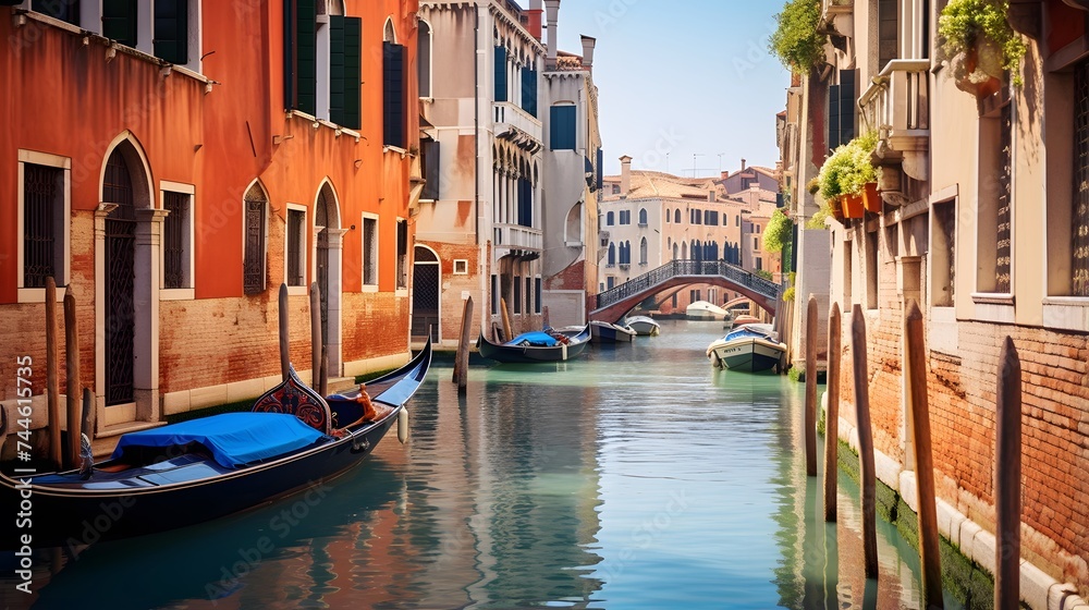Venice, Italy. Panoramic view of the Grand Canal