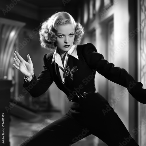 Generic 1930s Golden Age Hollywood Action Starlet. photo