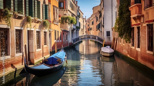 Panoramic view of a canal in Venice, Italy © I