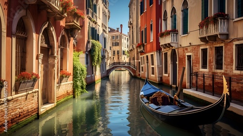Panoramic view of a canal in Venice, Italy © I