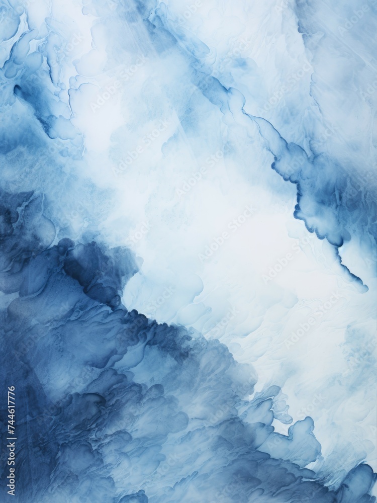 Abstract Blue and White Painting. Printable Wall Art.