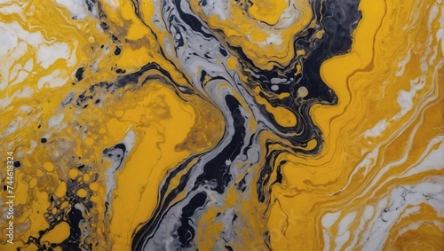 Marble ink sunny yellow. Yellow marble pattern texture abstract background. Suitable for background or wallpaper use. 