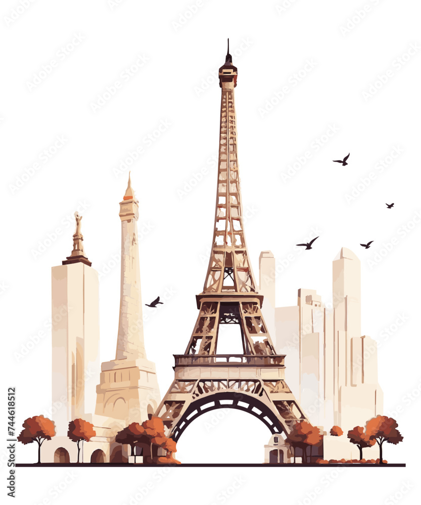 eiffel tower. Paris skyline 