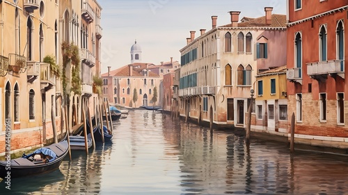 Canal in Venice, Italy. Panoramic view of Venice © I