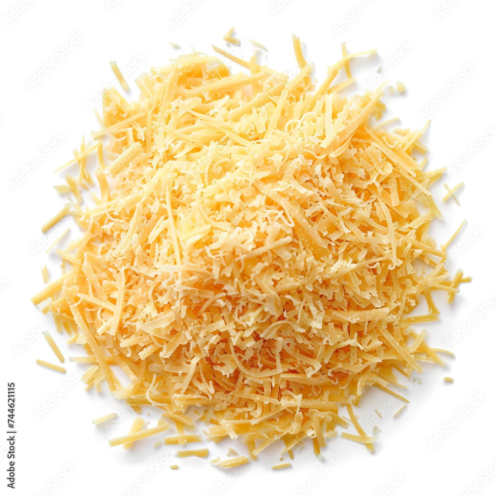 Heap of a grated cheese isolated on white. Heap of a grated cheese isolated on white.