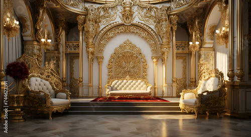 A Beautiful Room design with gold ornaments