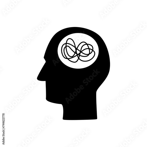 Confusion mental health human ideas icon art sign design vector