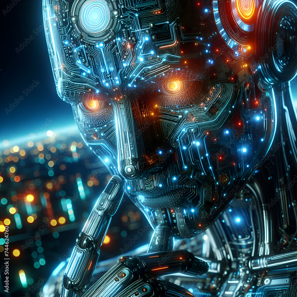 Cybernetic Odyssey Navigating Circuit Cyberspace in Neon Lights as the Futuristic Cyborg Cybernetic Odyssey Navigating Circuit Cyberspace in Neon Lights as the Futuristic Cyborg