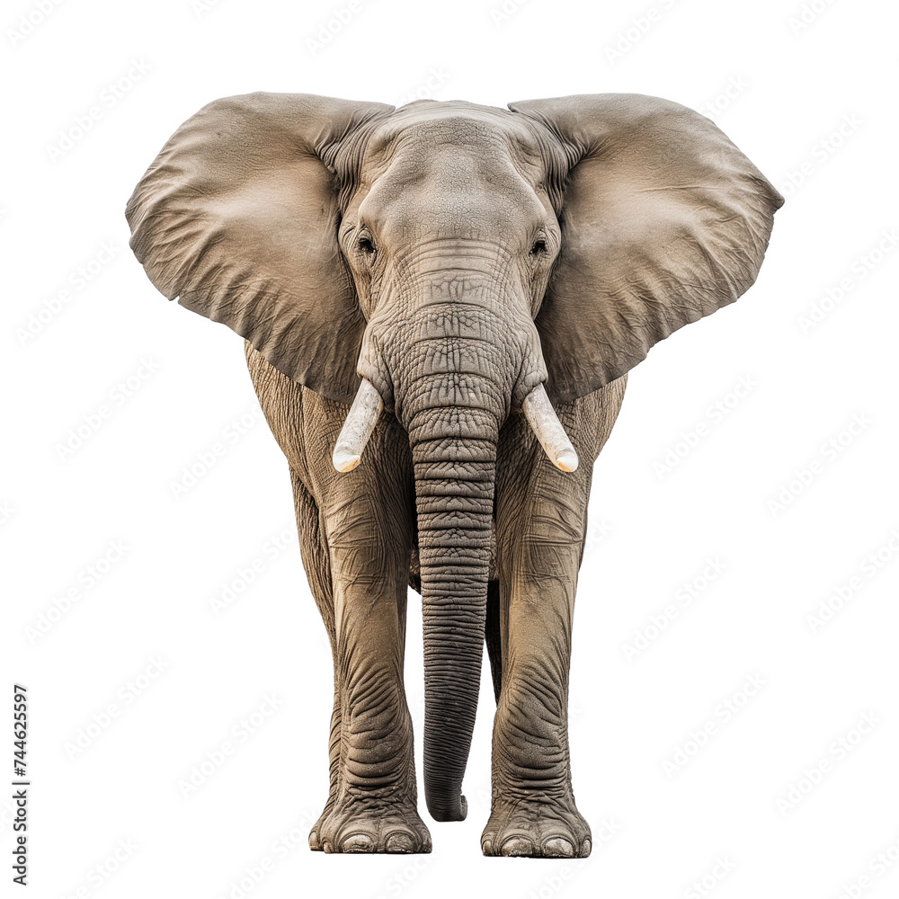 Fototapeta premium African Elephant isolated on white