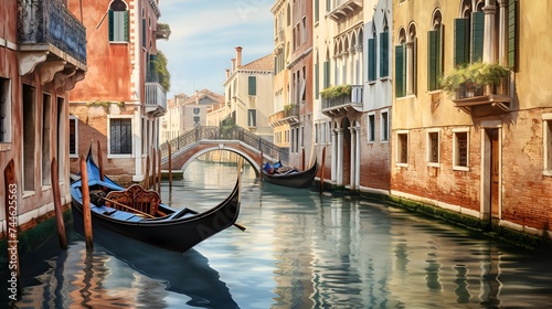 Gondola on the Grand Canal in Venice, ITALY © I