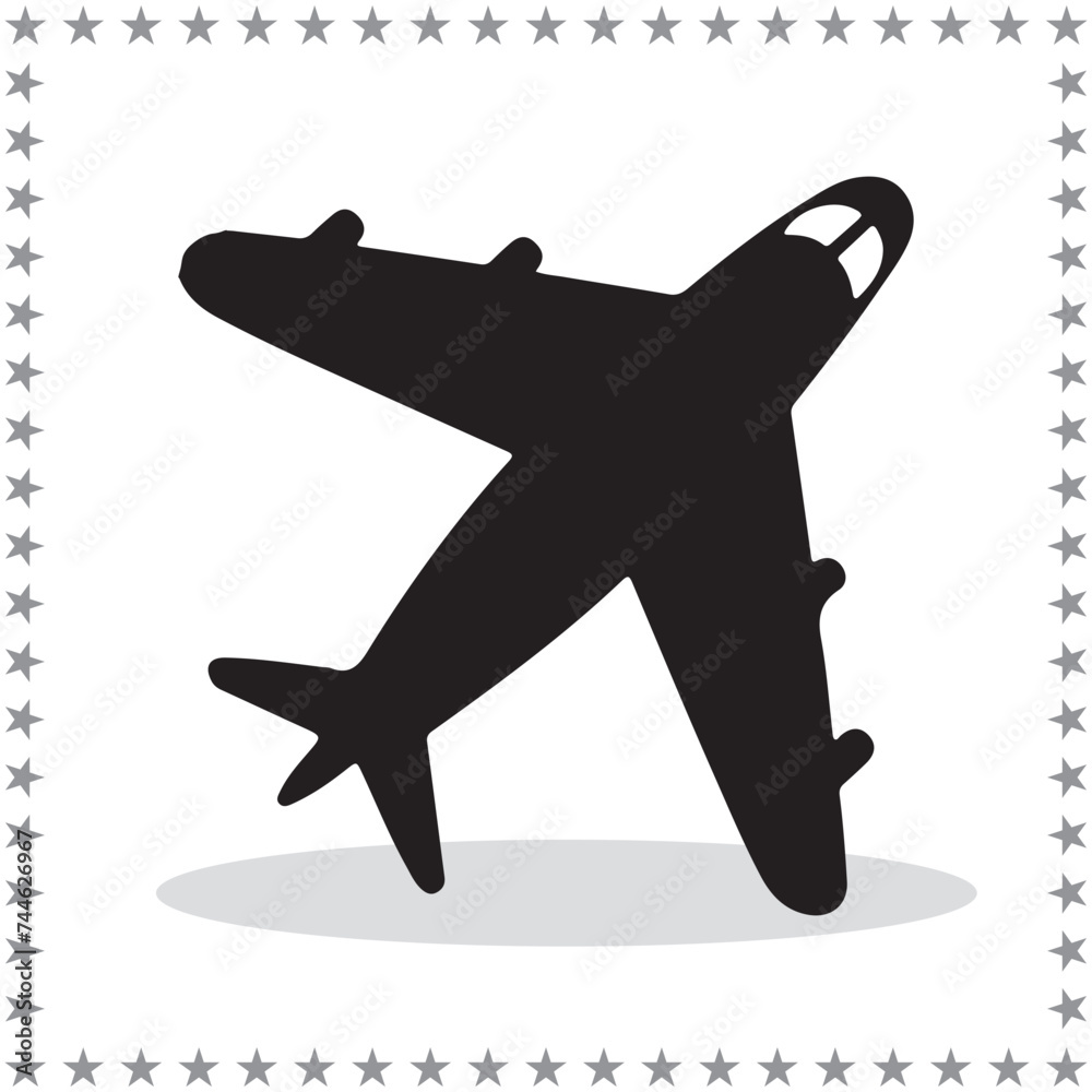Vetor de Airplane Silhouette, cute Airplane Vector Silhouette, Cute ...